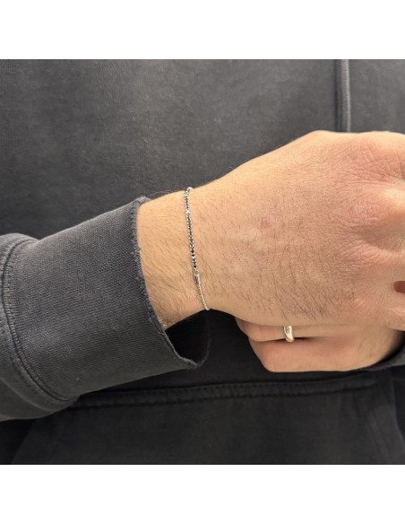 Bracciale Argento Rodiato Popcorn Zirconi Neri [9684d874]