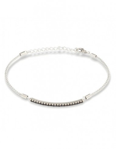 Bracciale Argento Rodiato Popcorn Zirconi Neri [24c95e6e]
