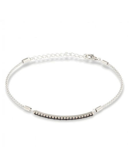 Bracciale Argento Rodiato Popcorn Zirconi Neri [24c95e6e]