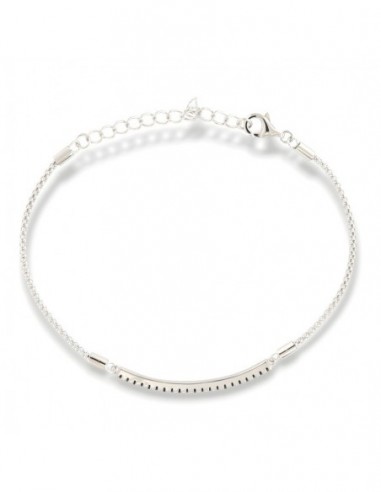 Bracciale Argento Rodiato Popcorn Zirconi Neri [93d49f6a]