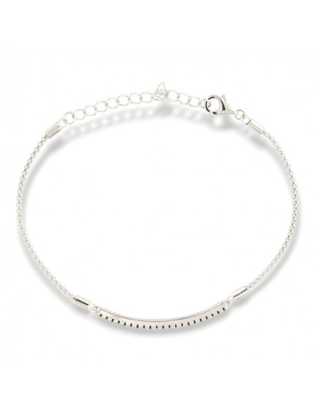 Bracciale Argento Rodiato Popcorn Zirconi Neri [93d49f6a]