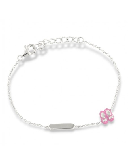 Bracciale Argento Rodiato Neonato Scarpe Danza [009855bf]