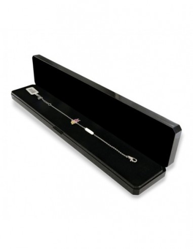 Bracciale Argento Rodiato Neonato Bambina Rosa Piastra Centrale [d7e7a7b1]