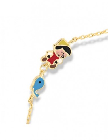 Bracciale Argento Dorato Neonato Marionetta [48ad0146]