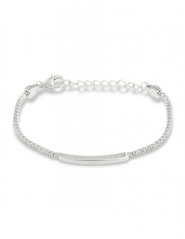 Bracciale Argento Rodiato Tennis Piastra Centrale [73924286]