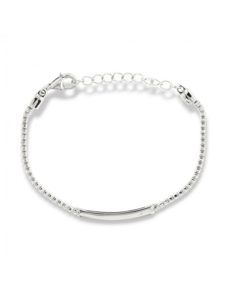 Bracciale Argento Rodiato Tennis Piastra Centrale [c48f8382]