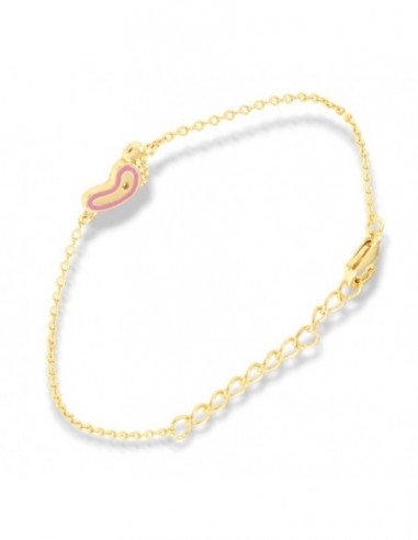 Bracciale Argento Dorato neonato Piede Rosa [3eafb74c]