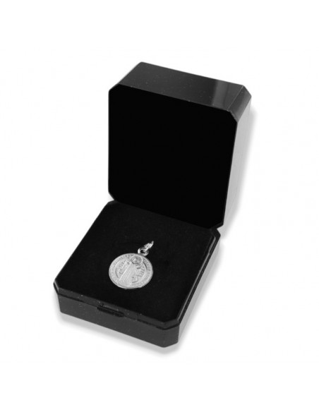 Ciondolo Argento Rodiato Piastra Tonda Religiosa 15MM [84c0b02f]