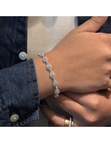 Bracciale Argento Rodiato Principessa Rosa Goccia [84a8d2ce]