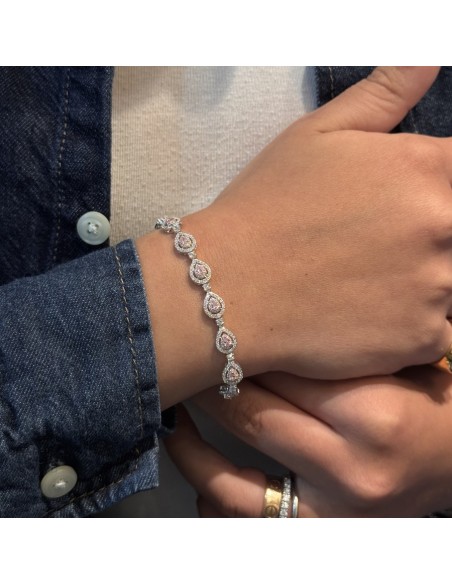 Bracciale Argento Rodiato Principessa Rosa Goccia [84a8d2ce]