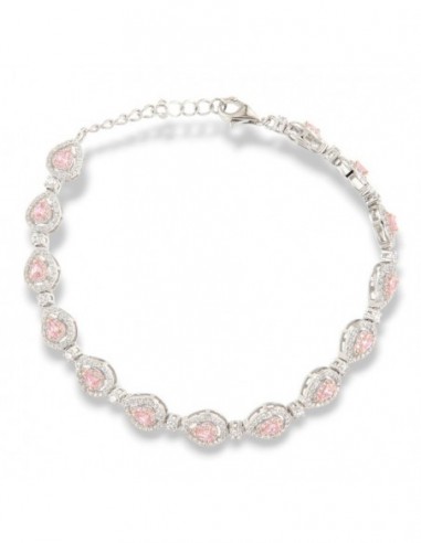 Bracciale Argento Rodiato Principessa Rosa Goccia [81f895d0]