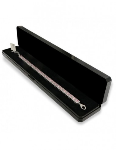Bracciale Argento Rodiato Principessa Quadrata Rosa [508ca60e]