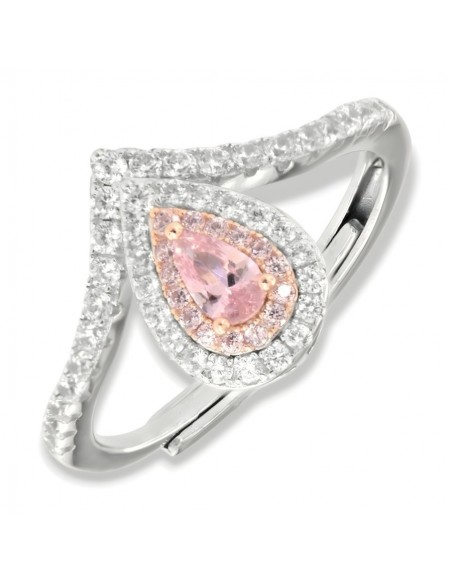 Anello Argento Rodiato Principessa Rosa Goccia [944fcba4]