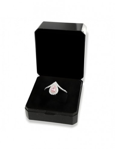 Anello Argento Rodiato Principessa Rosa Goccia [4839cfb7]