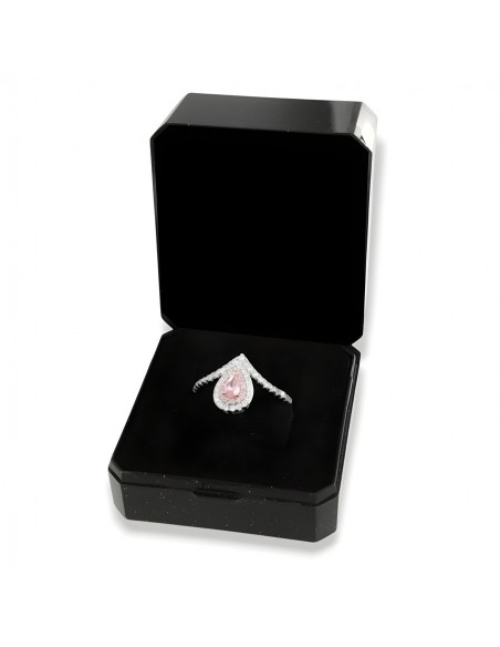 Anello Argento Rodiato Principessa Rosa Goccia [4839cfb7]