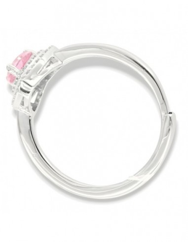 Anello Argento Rodiato Principessa Cuore Zirconi Rosa [285bfcbd]