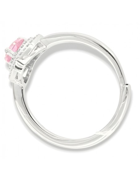 Anello Argento Rodiato Principessa Cuore Zirconi Rosa [285bfcbd]