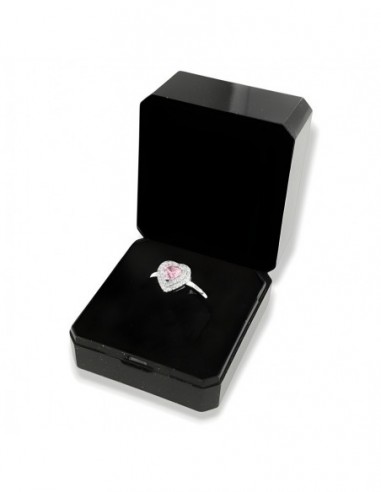 Anello Argento Rodiato Principessa Cuore Zirconi Rosa [46607eb4]