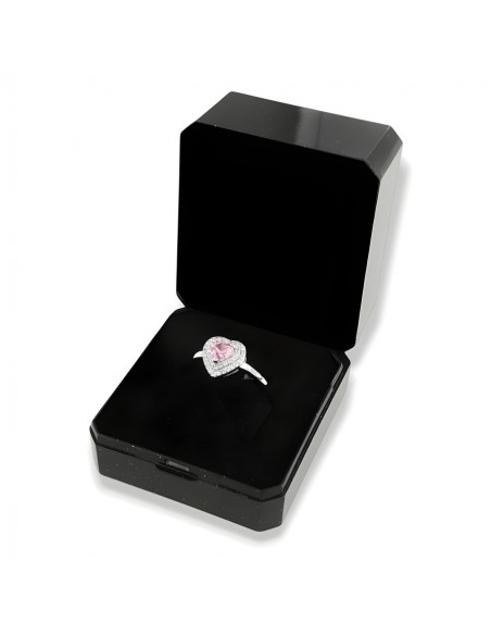 Anello Argento Rodiato Principessa Cuore Zirconi Rosa [46607eb4]