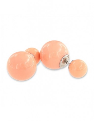 Orecchini Argento Rodiato Doppia Perla Rosa Salmone [cecd9bf8]