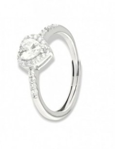 Anello Argento Rodiato Cuore Zircone Bianco [8c65d879]