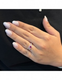 Anello Argento Rodiato Cuore Rosso [3e285e63] 2