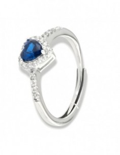 Anello Argento Rodiato Cuore Blu [89359f67]