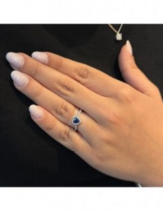 Anello Argento Rodiato Cuore Blu [89359f67] 2
