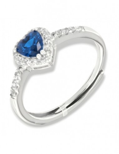 Anello Argento Rodiato Cuore Blu [8fb858b4]