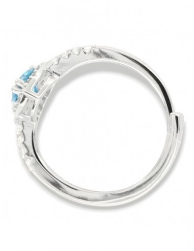 Anello Argento Rodiato Cuore Celeste [b400b7ac]