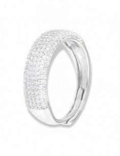 Anello Argento Rodiato Fascia Zirconi Bianchi [35a604a6]