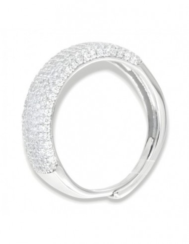 Anello Argento Rodiato Fascia Zirconi Bianchi [7d6d2626]