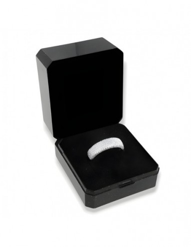 Anello Argento Rodiato Fascia Zirconi Bianchi [a44b652b]
