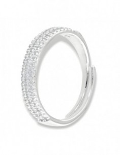 Anello Argento Rodiato Fascia Zirconi Bianchi [82bbc5a2]