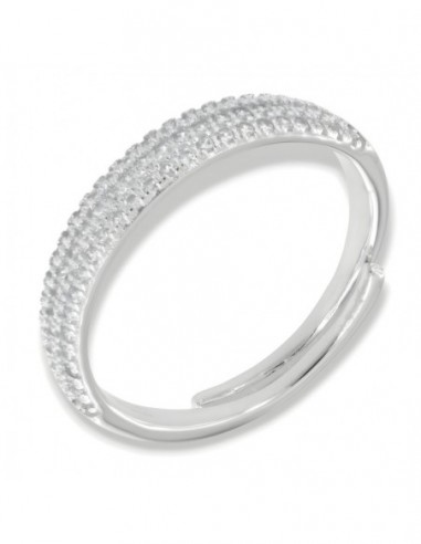 Anello Argento Rodiato Fascia Zirconi Bianchi [ff91b939]