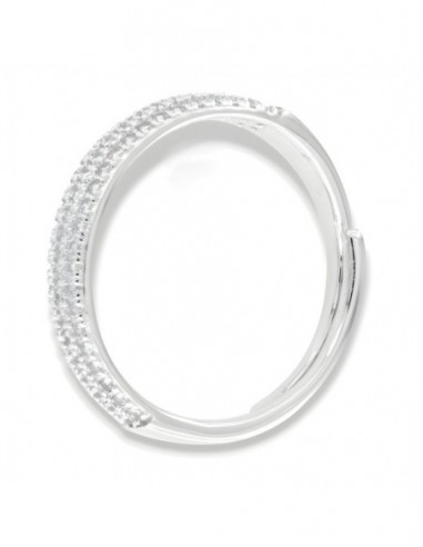 Anello Argento Rodiato Fascia Zirconi Bianchi [fac1fe27]