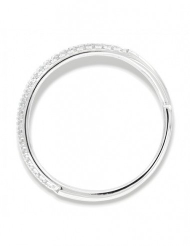 Anello Argento Rodiato Fascia Zirconi Bianchi [4ddc3f23]