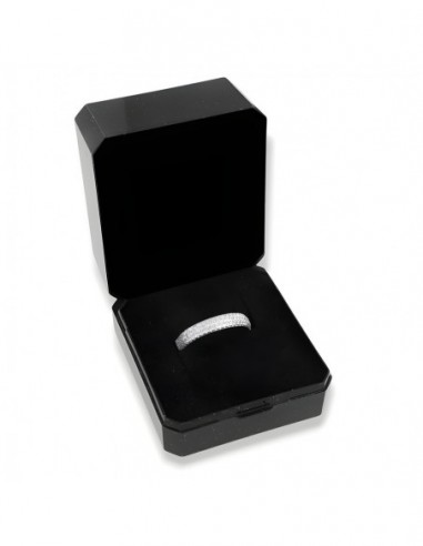 Anello Argento Rodiato Fascia Zirconi Bianchi [23e7bd2a]