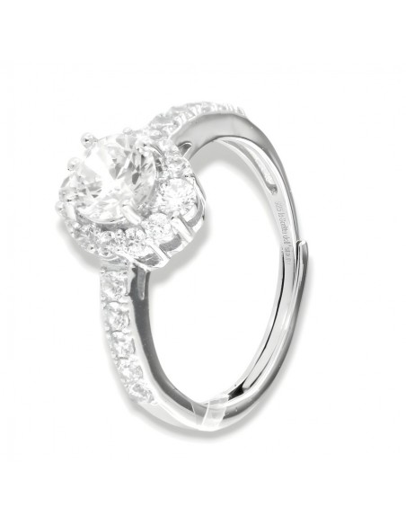 Anello Argento Rodiato Solirario Zirconi Bianchi [dcd06bd6]