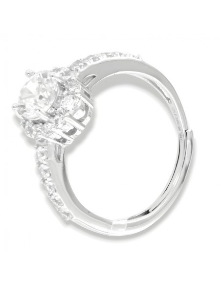Anello Argento Rodiato Solirario Zirconi Bianchi [2ed791b5]