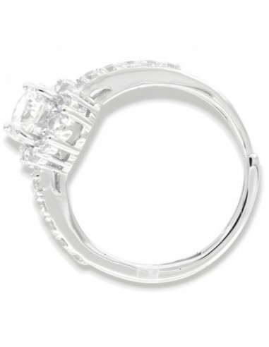 Anello Argento Rodiato Solirario Zirconi Bianchi [99ca50b1]