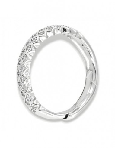 Anello Argento Rodiato Fascia Zirconi Bianchi [31e51ea0]