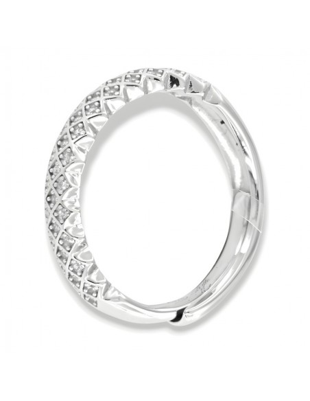 Anello Argento Rodiato Fascia Zirconi Bianchi [31e51ea0]