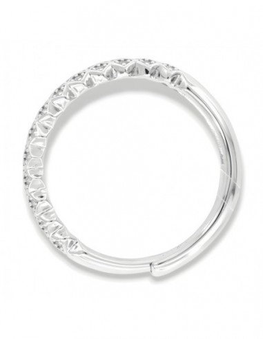Anello Argento Rodiato Fascia Zirconi Bianchi [86f8dfa4]