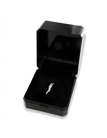 Ciondolo Argento Rodiato Corno Portafortuna Zirconi Bianchi [408e95d0]