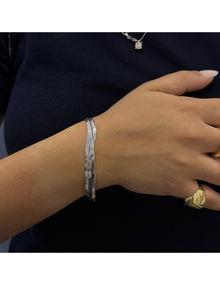 Bracciale Argento Rodiato Coda Di Topo [64fd45f5]