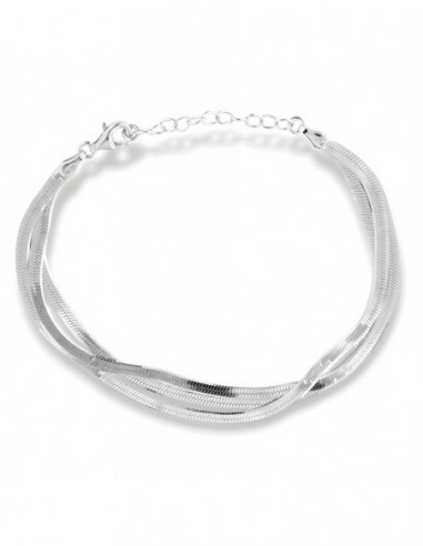 Bracciale Argento Rodiato Coda Di Topo [61ad02eb]