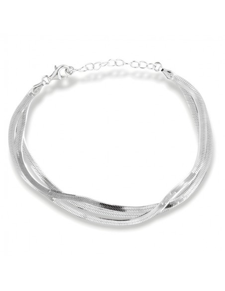 Bracciale Argento Rodiato Coda Di Topo [61ad02eb]