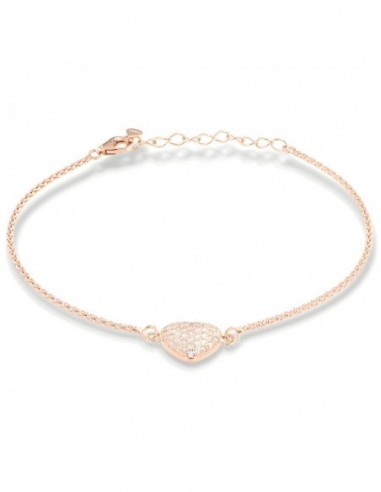 Bracciale Argento Rosato Cuore Zirconi Bianchi [5f45aaed]