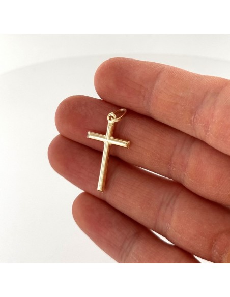 Ciondolo Oro Giallo Croce Liscia 1,17 Grammi [8e1c3b87]
